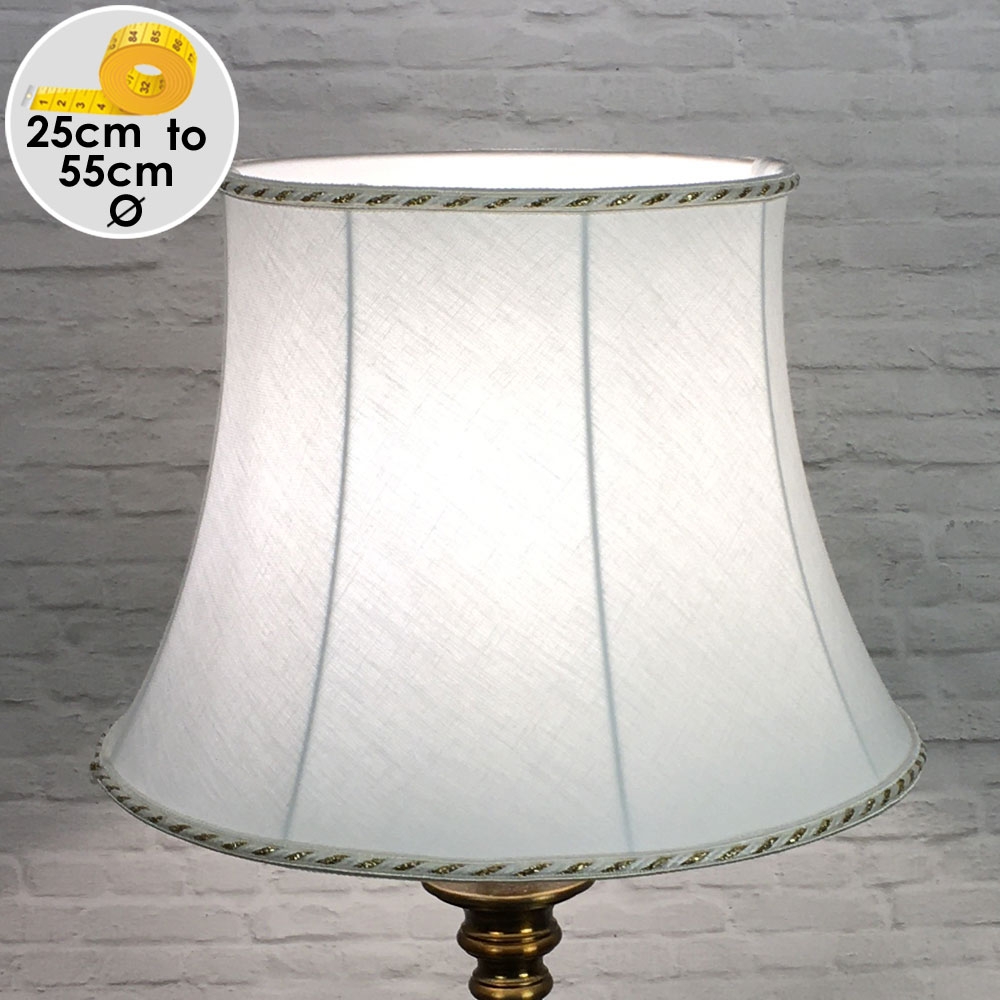 White and Gold Bowed Drum Shade